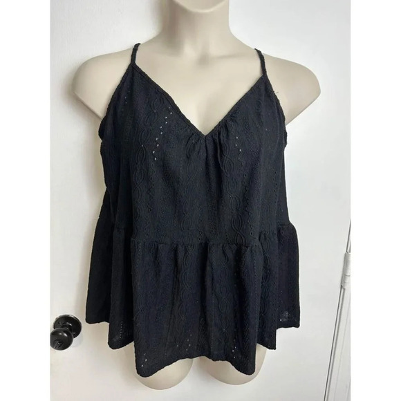 Maurices Sheer Black Tank Top Size Large #0467 - Picture 1 of 6